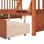 Lit superposé simple sur double avec échelle intégrée et tiroirs, cadre en bois de pin et MDF, convertible en deux lits - ModernLuxe