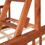 Lit superposé simple sur double avec échelle intégrée et tiroirs, cadre en bois de pin et MDF, convertible en deux lits - ModernLuxe