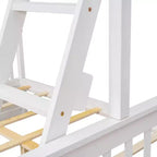 Lit superposé simple sur double avec échelle intégrée et tiroirs, cadre en bois de pin et MDF, convertible en deux lits - ModernLuxe