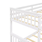 Lit superposé simple sur double avec échelle intégrée et tiroirs, cadre en bois de pin et MDF, convertible en deux lits - ModernLuxe