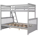 Lit superposé simple sur double avec échelle intégrée et tiroirs, cadre en bois de pin et MDF, convertible en deux lits - ModernLuxe