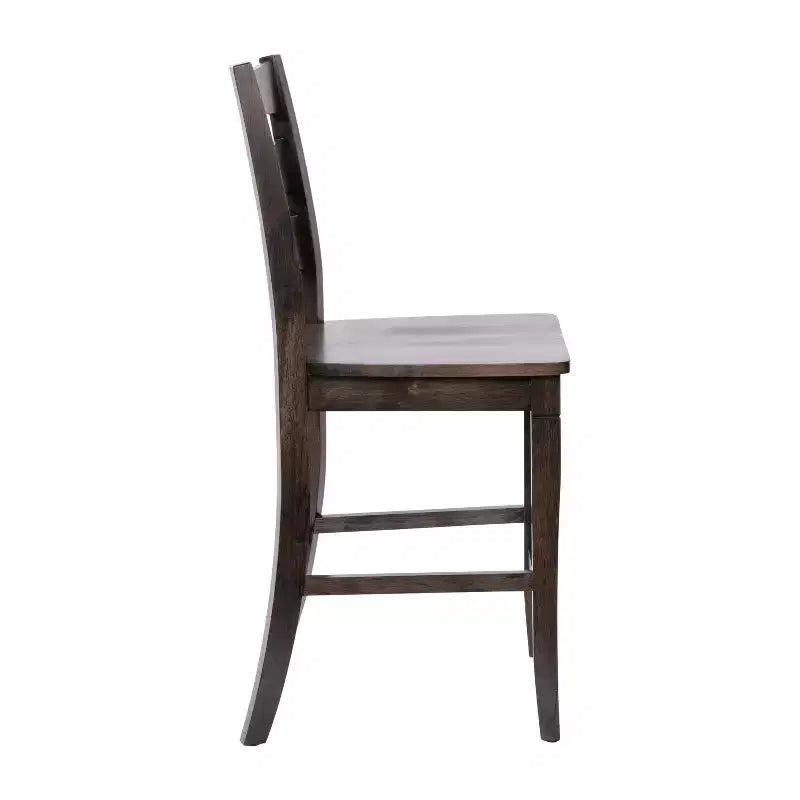 Merrick Lane, ensemble de deux tabourets de bar à hauteur de comptoir classiques en bois à dossier échelle avec sièges en bois massif