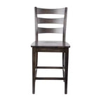 Merrick Lane, ensemble de deux tabourets de bar à hauteur de comptoir classiques en bois à dossier échelle avec sièges en bois massif