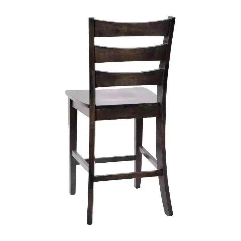 Merrick Lane, ensemble de deux tabourets de bar à hauteur de comptoir classiques en bois à dossier échelle avec sièges en bois massif