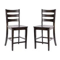 Merrick Lane Set of Two Classic Wooden Ladderback Counter Height Barstools with Solid Wood Seats