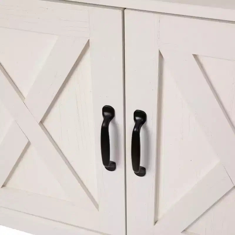 Console multimédia Merrick Lane avec rangements ouverts et fermés