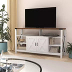 Console multimédia Merrick Lane avec rangements ouverts et fermés
