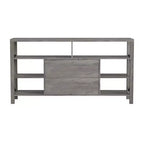 Console multimédia Merrick Lane avec rangements ouverts et fermés
