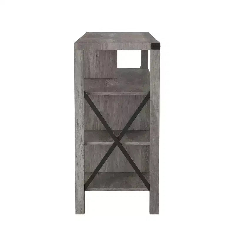 Console multimédia Merrick Lane avec rangements ouverts et fermés