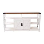 Console multimédia Merrick Lane avec rangements ouverts et fermés