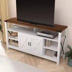 Console multimédia Merrick Lane avec rangements ouverts et fermés