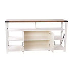 Console multimédia Merrick Lane avec rangements ouverts et fermés