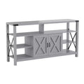 Console multimédia Merrick Lane avec rangements ouverts et fermés
