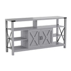 Console multimédia Merrick Lane avec rangements ouverts et fermés