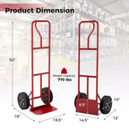 Chariot de manutention robuste Costway capacité 300 kg avec plaque nasale pliable Noir/Rouge