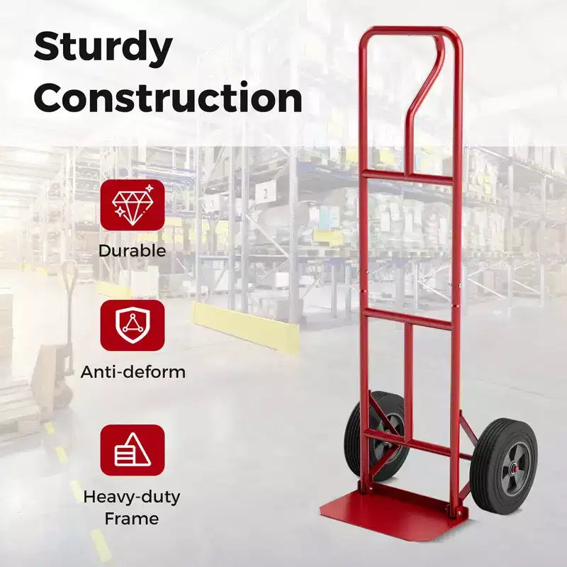 Chariot de manutention robuste Costway capacité 300 kg avec plaque nasale pliable Noir/Rouge