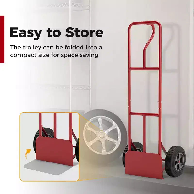 Chariot de manutention robuste Costway capacité 300 kg avec plaque nasale pliable Noir/Rouge