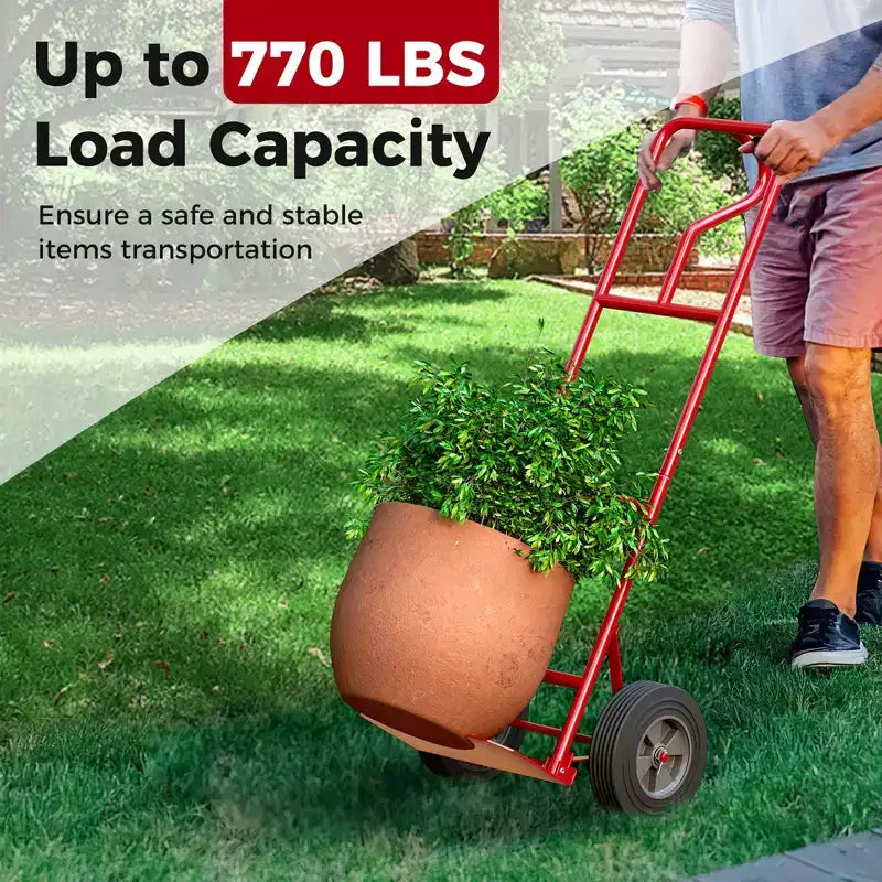 Chariot de manutention robuste Costway capacité 300 kg avec plaque nasale pliable Noir/Rouge