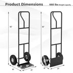 Chariot de manutention robuste Costway capacité 300 kg avec plaque nasale pliable Noir/Rouge
