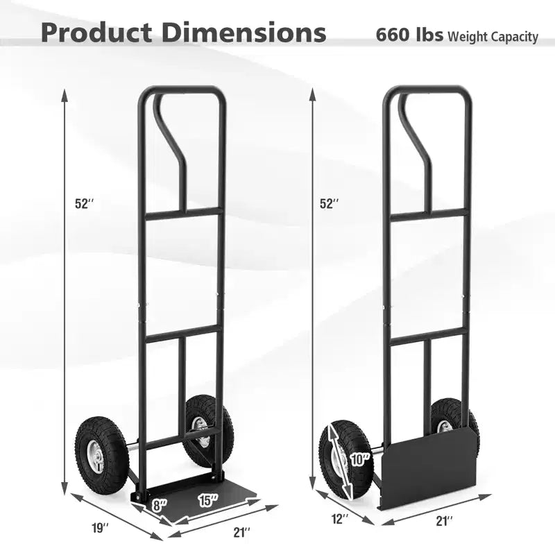 Chariot de manutention robuste Costway capacité 300 kg avec plaque nasale pliable Noir/Rouge