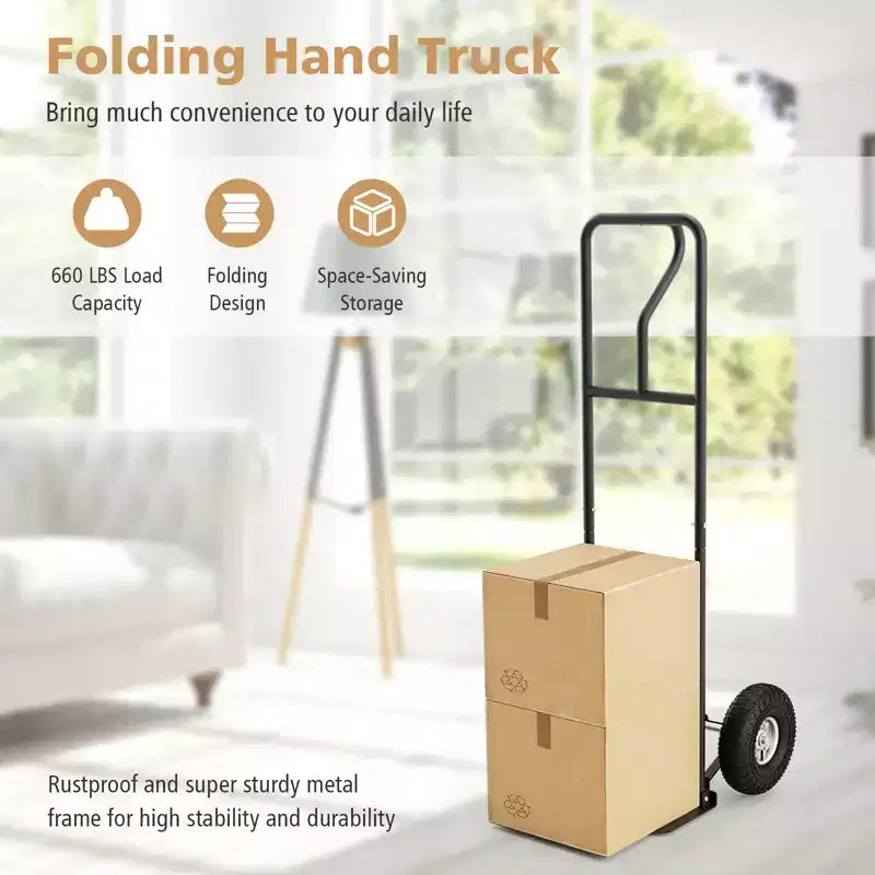 Chariot de manutention robuste Costway capacité 300 kg avec plaque nasale pliable Noir/Rouge