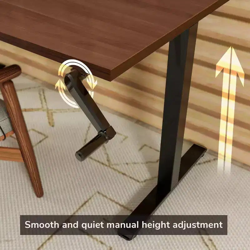 Mount-It! Hand Crank Sit-Stand Desk Frame with Extra-Wide Tabletop