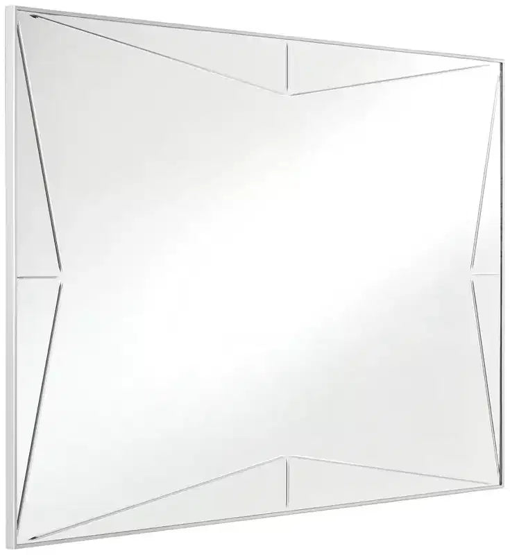 Miroir mural décoratif rectangulaire Possini Euro Design Relevei, cadre en bois et métal argenté moderne, 66 cm de large, pour salle de bain, chambre à coucher ou intérieur.