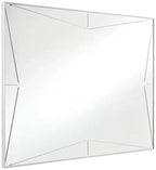 Miroir mural décoratif rectangulaire Possini Euro Design Relevei, cadre en bois et métal argenté moderne, 66 cm de large, pour salle de bain, chambre à coucher ou intérieur.