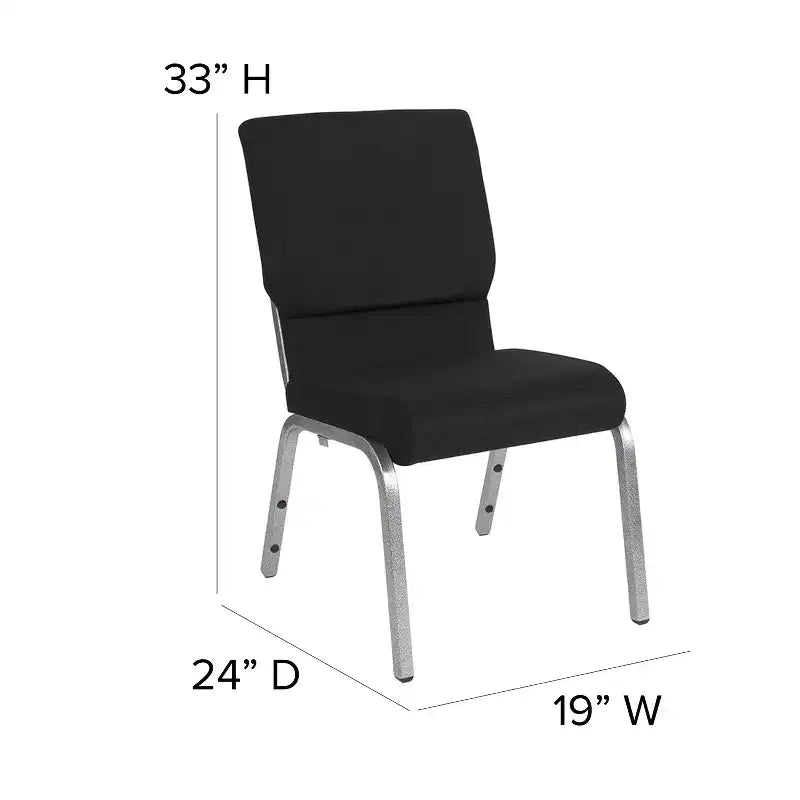 Lot de 4 chaises d'église empilables Emma et Oliver de 47 cm de large