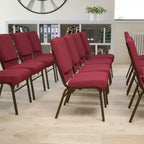 Lot de 4 chaises d'église empilables Emma et Oliver de 47 cm de large