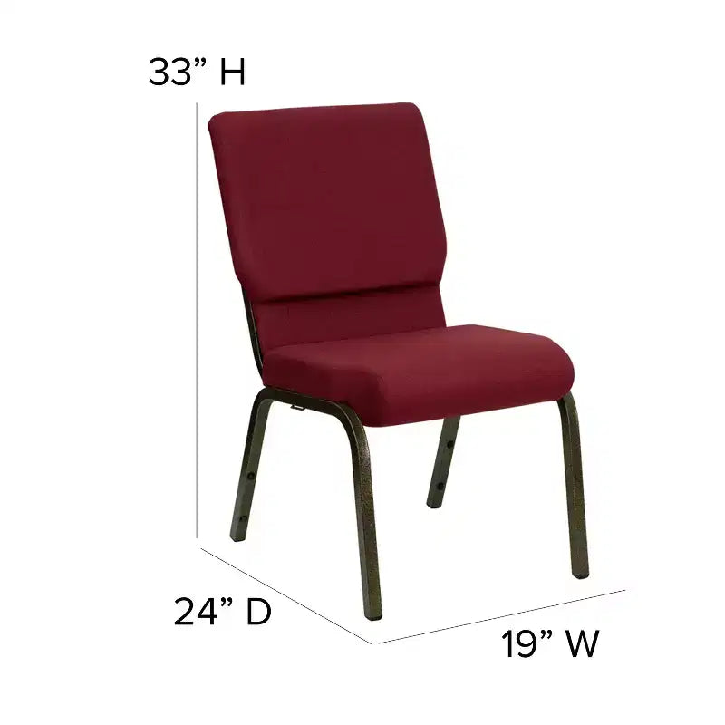Lot de 4 chaises d'église empilables Emma et Oliver de 47 cm de large