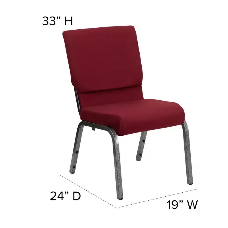 Lot de 4 chaises d'église empilables Emma et Oliver de 47 cm de large