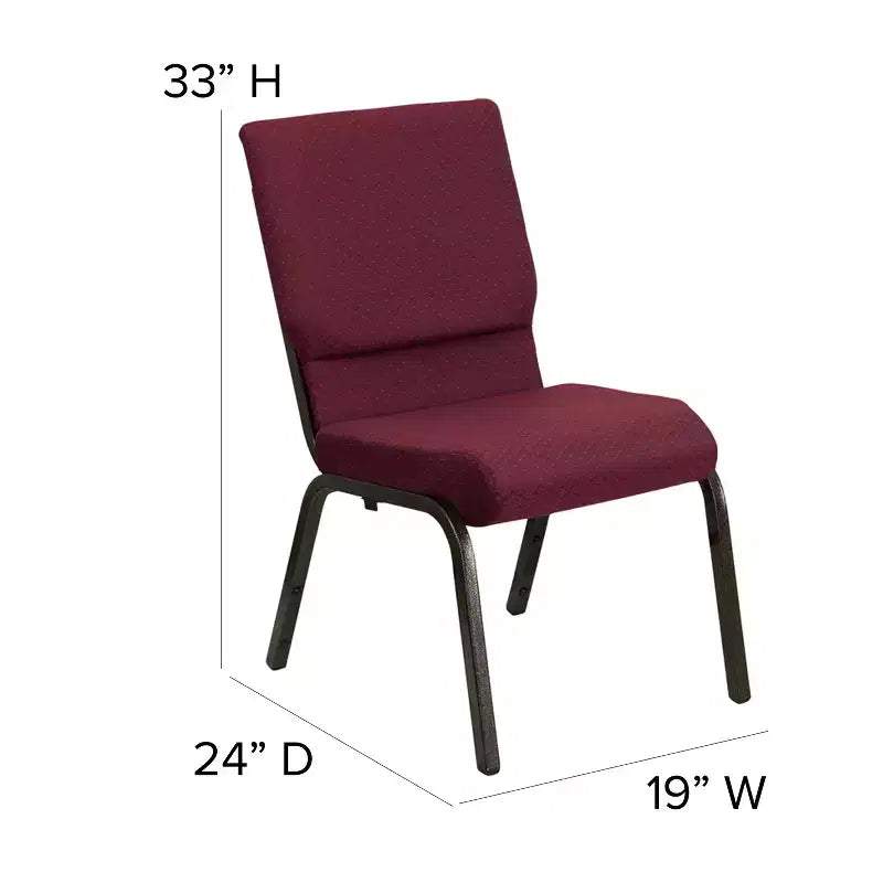 Lot de 4 chaises d'église empilables Emma et Oliver de 47 cm de large