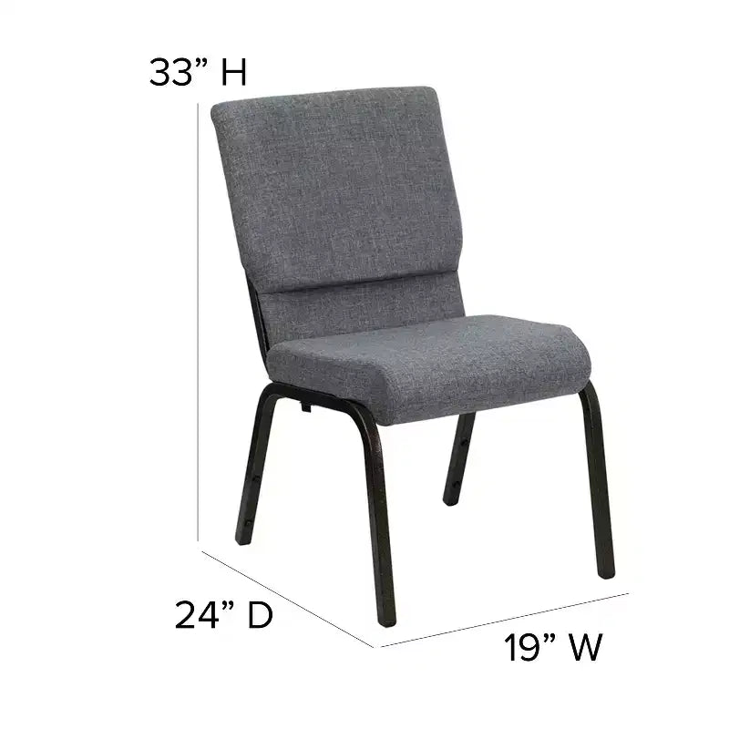 Lot de 4 chaises d'église empilables Emma et Oliver de 47 cm de large