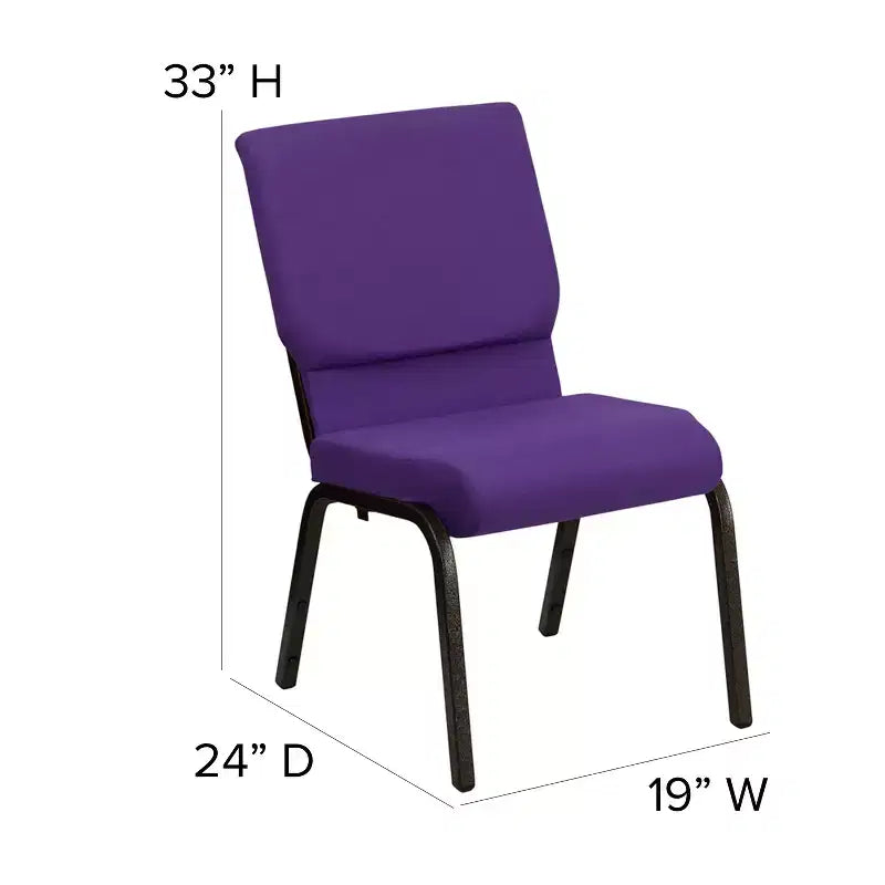 Lot de 4 chaises d'église empilables Emma et Oliver de 47 cm de large