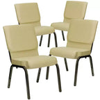 Lot de 4 chaises d'église empilables Emma et Oliver de 47 cm de large