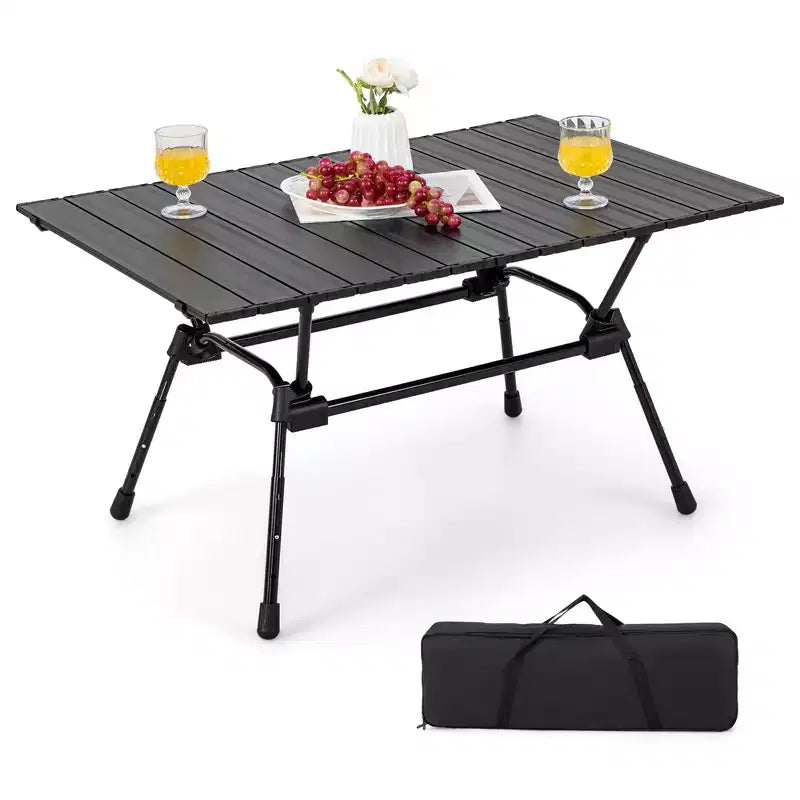 Table de camping robuste en aluminium Costway, table de pique-nique pliante d'extérieur avec sac de transport