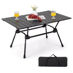 Table de camping robuste en aluminium Costway, table de pique-nique pliante d'extérieur avec sac de transport
