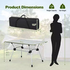 Table de camping robuste en aluminium Costway, table de pique-nique pliante d'extérieur avec sac de transport