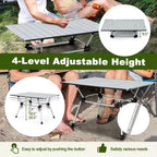 Table de camping robuste en aluminium Costway, table de pique-nique pliante d'extérieur avec sac de transport