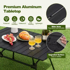 Table de camping robuste en aluminium Costway, table de pique-nique pliante d'extérieur avec sac de transport