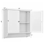 Armoire de salle de bain murale Costway avec barre porte-serviettes marron/gris