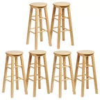 PJ Wood Classic Round Seat 29 Tall Kitchen Counter Stools, Natural (Set of 6)