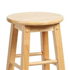 Tabourets de bar ronds classiques PJ Wood, hauteur 74 cm, naturels (lot de 6)