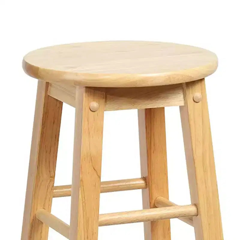 Tabourets de bar ronds classiques PJ Wood, hauteur 74 cm, naturels (lot de 6)