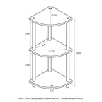 Étagère d'angle 3 niveaux Furinno, présentoir multi-usage, bibliothèque échelle industrielle