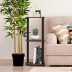 Étagère d'angle 3 niveaux Furinno, présentoir multi-usage, bibliothèque échelle industrielle
