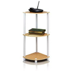 Étagère d'angle 3 niveaux Furinno, présentoir multi-usage, bibliothèque échelle industrielle