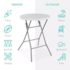 Table pliante à hauteur de bar Best Choice Products 81 cm, accessoire intérieur extérieur avec plateau épais, capacité de 150 kg