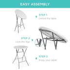Table pliante à hauteur de bar Best Choice Products 81 cm, accessoire intérieur extérieur avec plateau épais, capacité de 150 kg